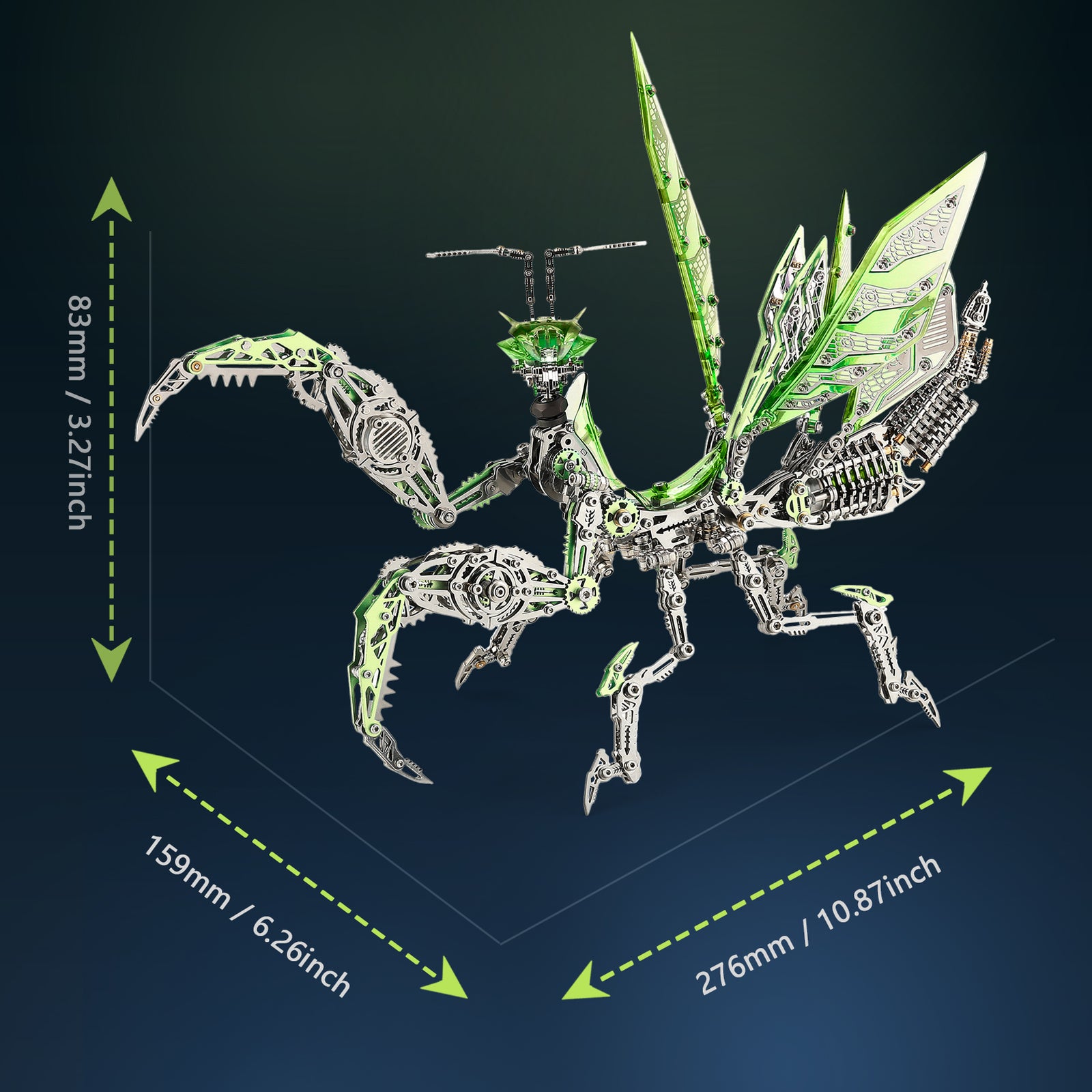 3D Metal Puzzles Mantis ModelKits Green
