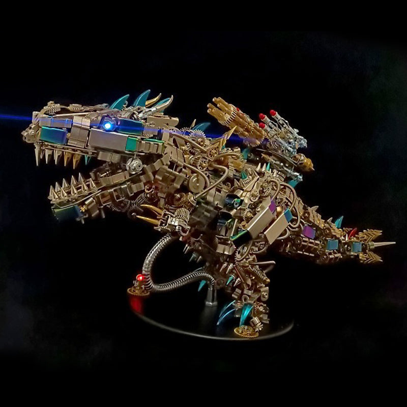 3D Steampunk T-Rex Puzzle - DIY Metal Model Kit for Adults, Unique Dinosaur Decor & Gift Idea 1350 PCS