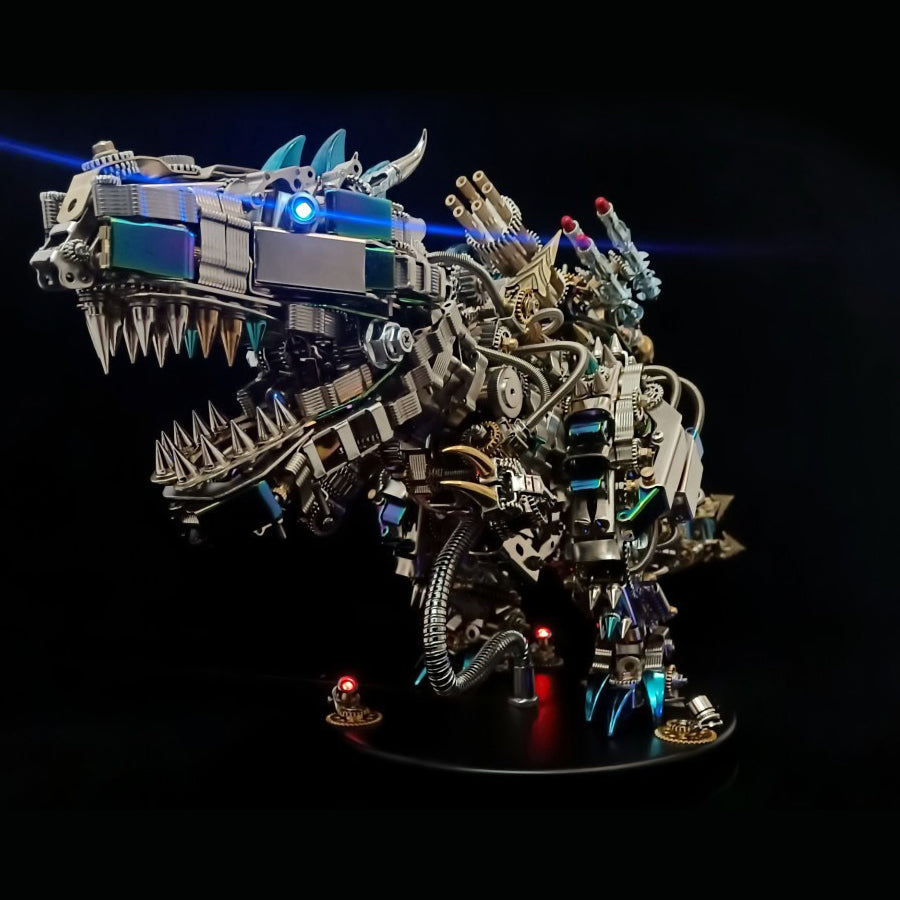 3D Steampunk T-Rex Puzzle - DIY Metal Model Kit for Adults, Unique Dinosaur Decor & Gift Idea 1350 PCS