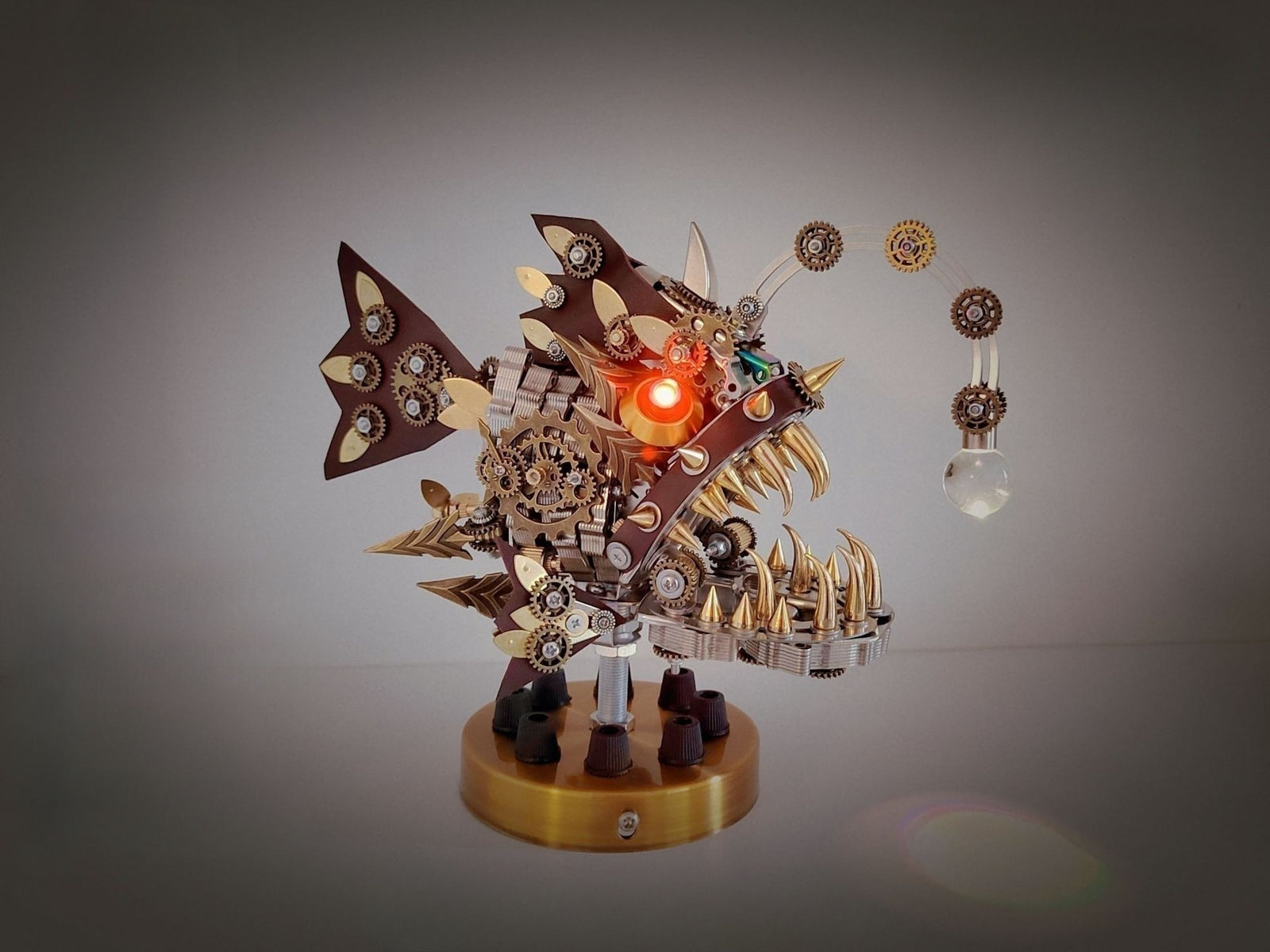 3D Metal Puzzles for Adults - Steampunk Anglerfish Model Kit - DIY Assembly Jigsaw Craft - Intricate Brain Teaser - Unique Room Decor and Gift 700+ PCS