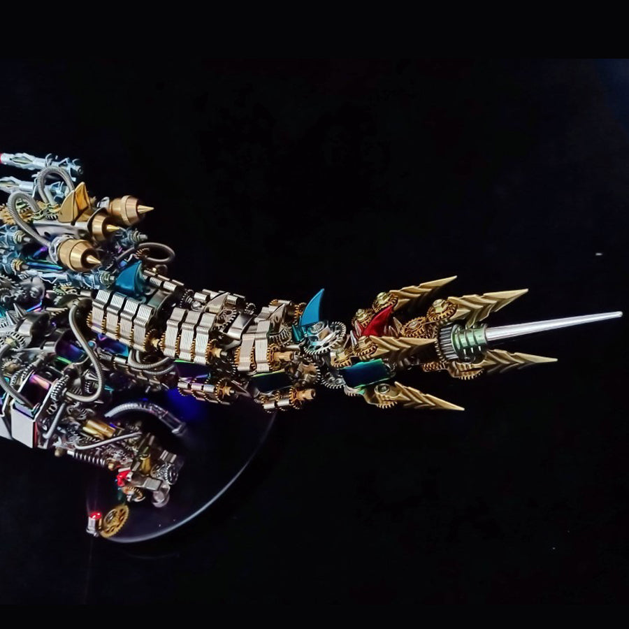 3D Steampunk T-Rex Puzzle - DIY Metal Model Kit for Adults, Unique Dinosaur Decor & Gift Idea 1350 PCS