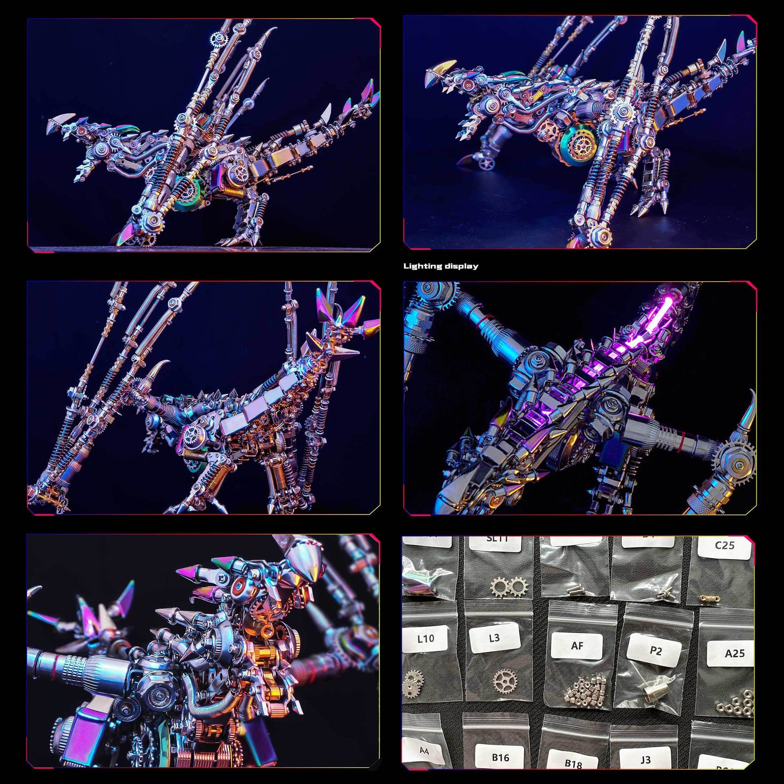 Wyvern Assembly 3D Metal Puzzles for Adults,  Western Dragon Model Kit, Jigsaw Crafts Brain Teaser Cyberpunk DIY Ornament, Perfect Room Decor and Gifts (1300+PCS)