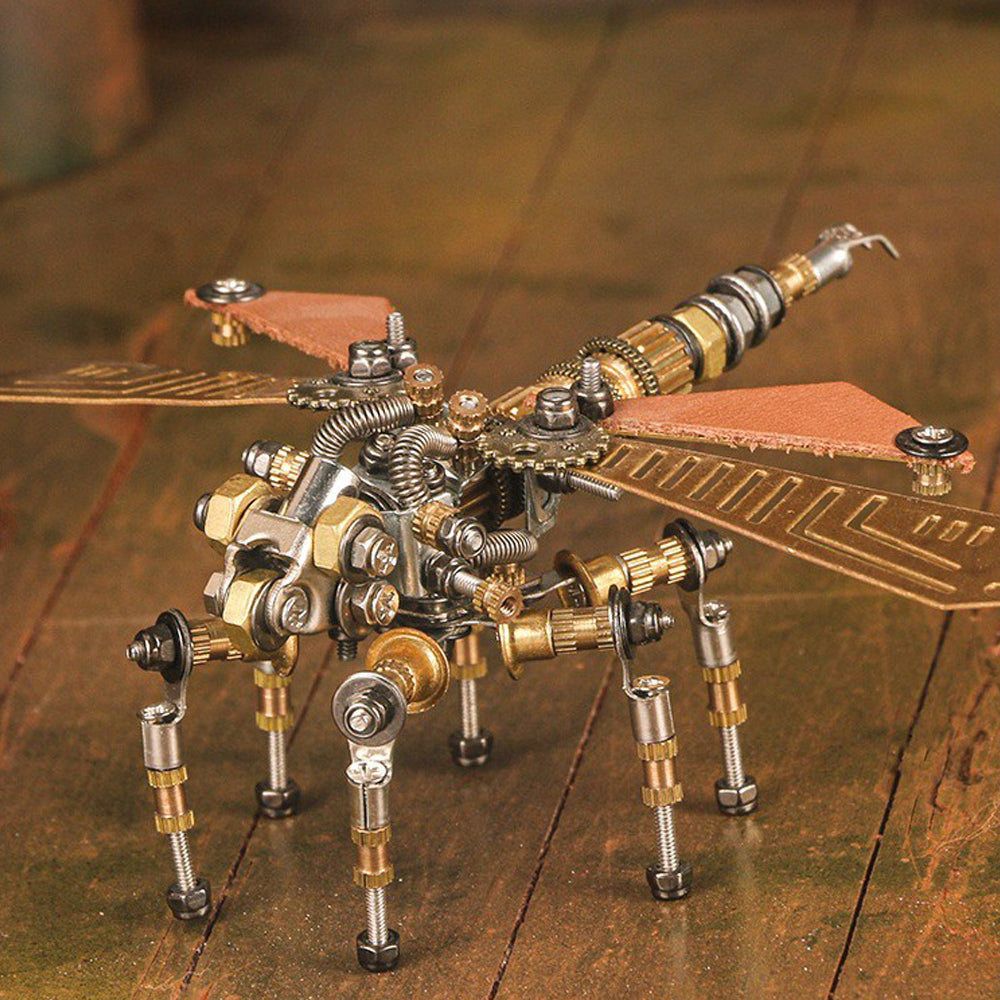 3D metal mechanical dragonfly model